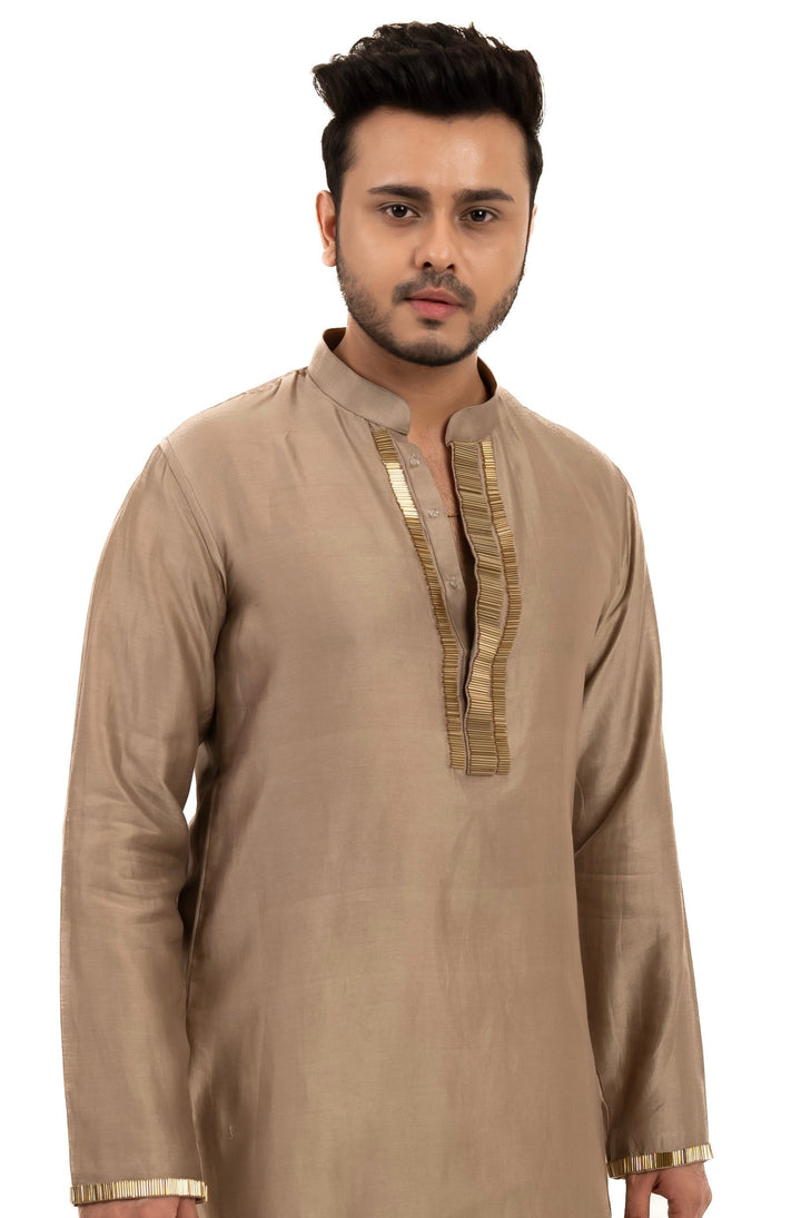 brown & gold kurta