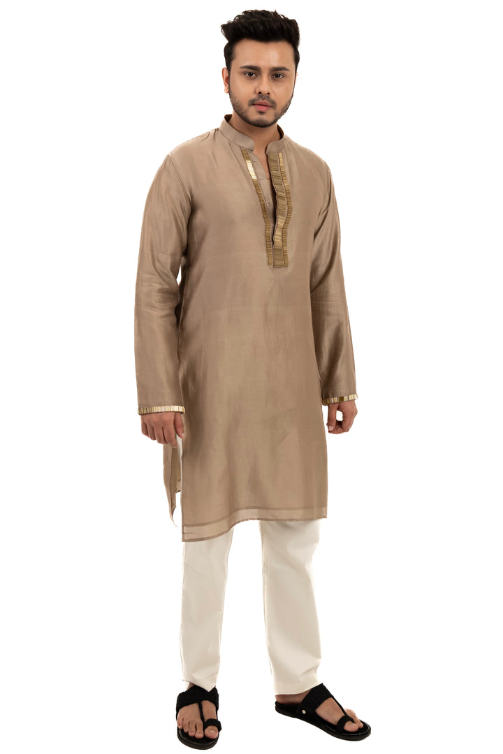 brown & gold kurta