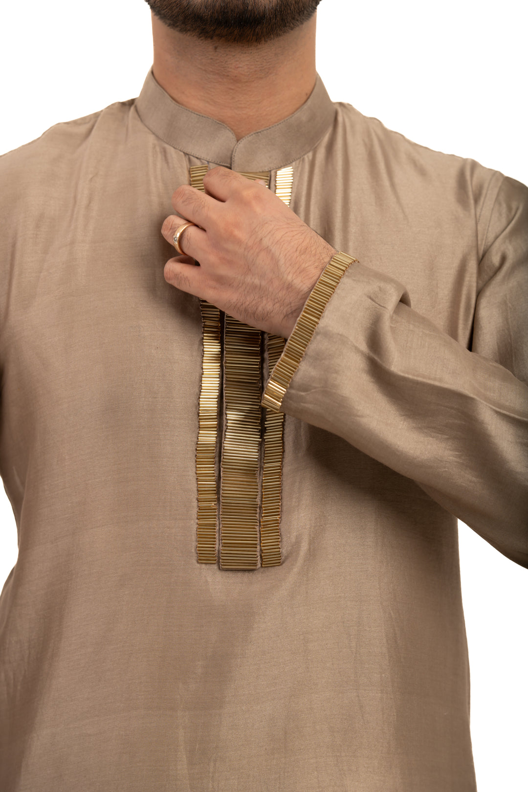 brown & gold kurta