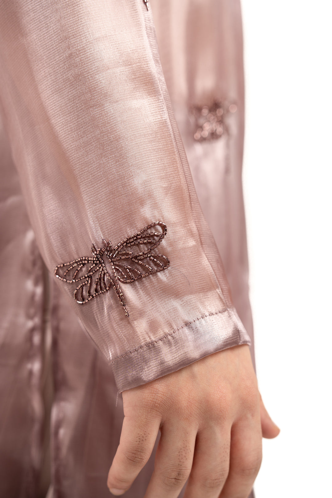 onion pink dragonfly sheer kurta