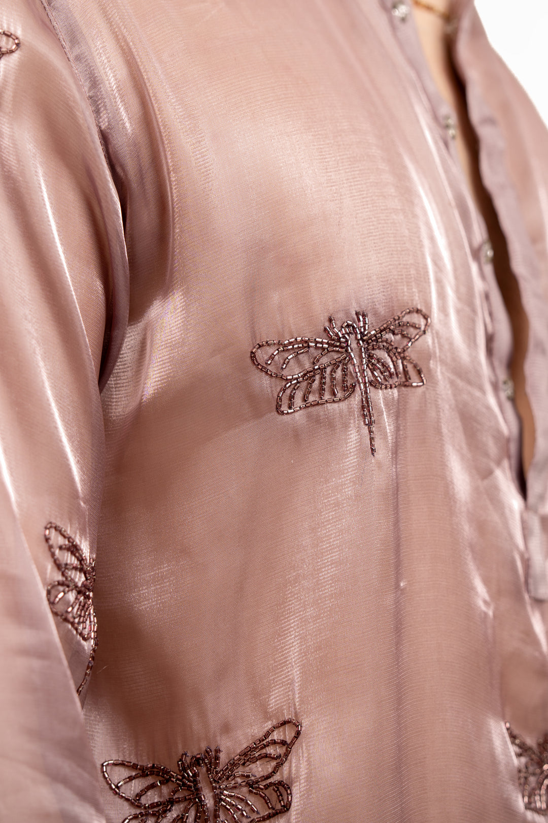 onion pink dragonfly sheer kurta