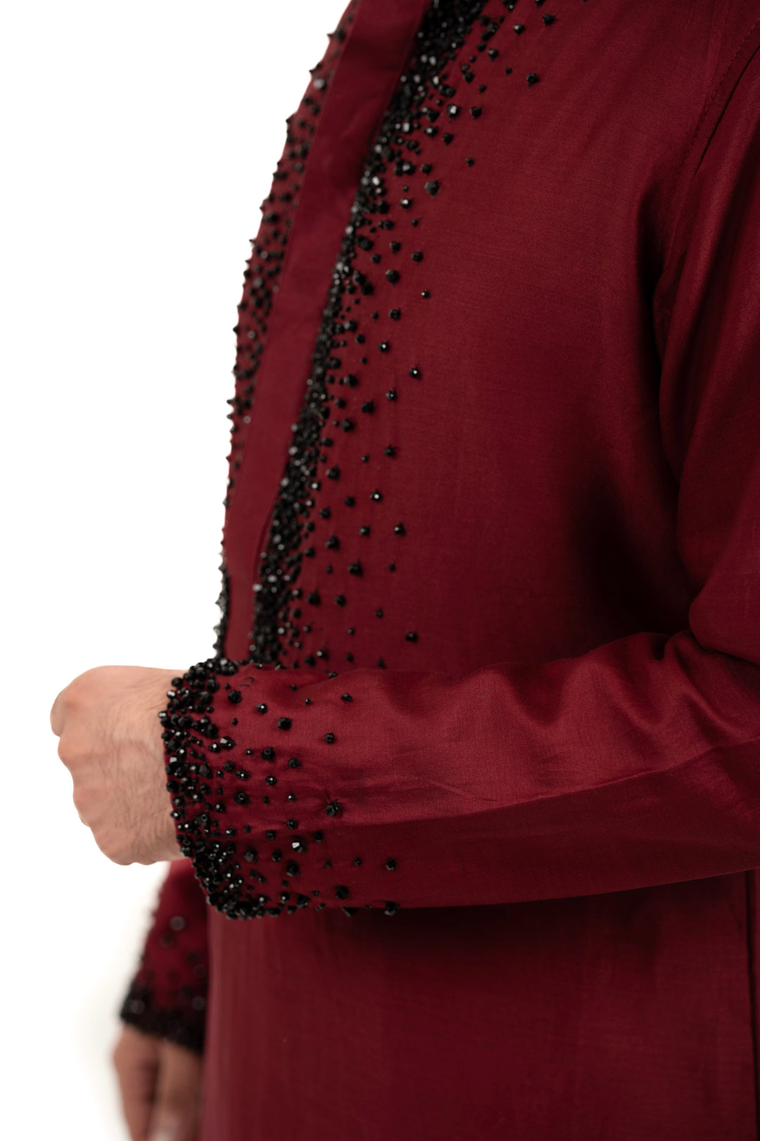 cherry red crystal kurta