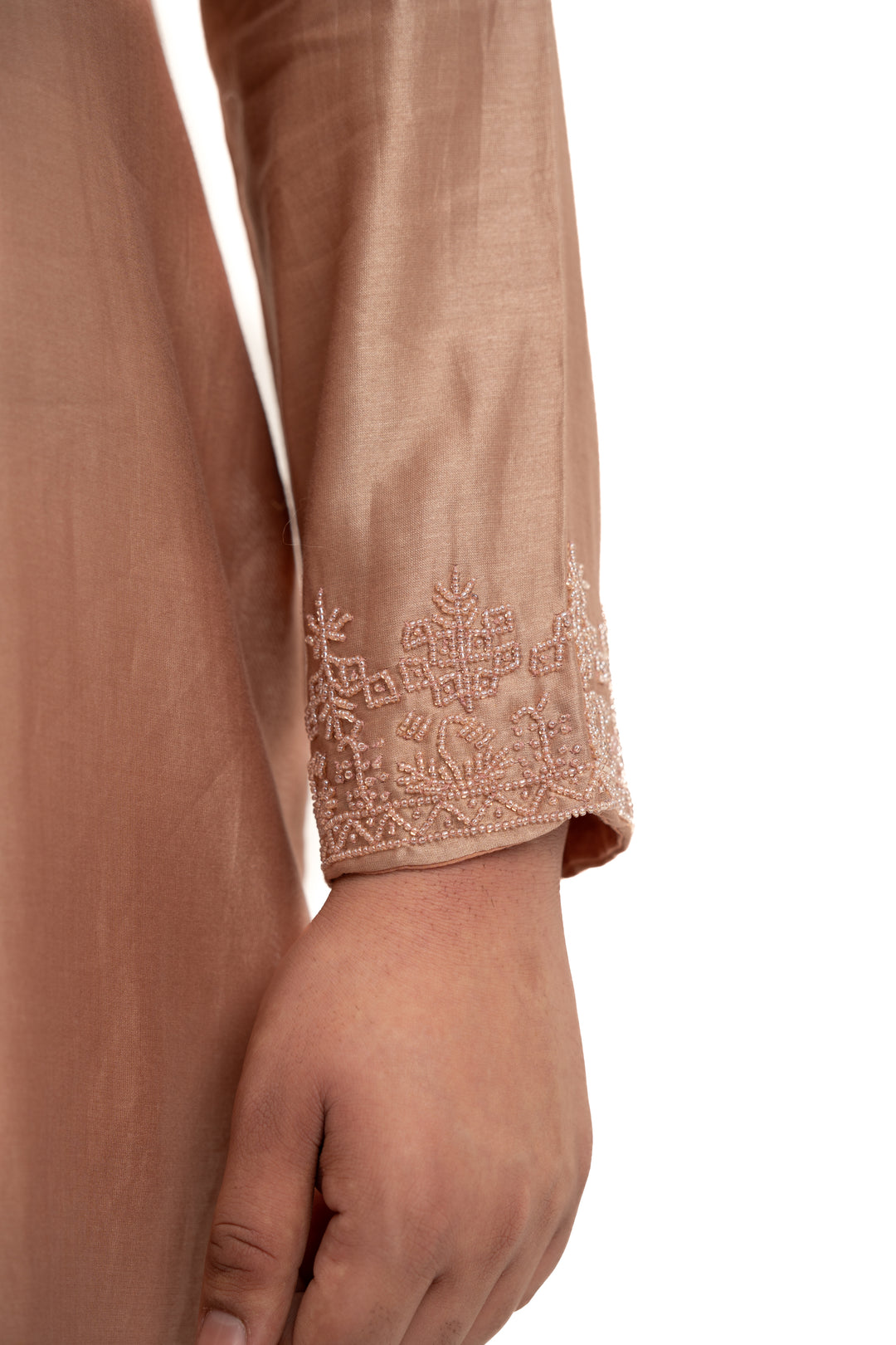 dusty rose beadwork kurta