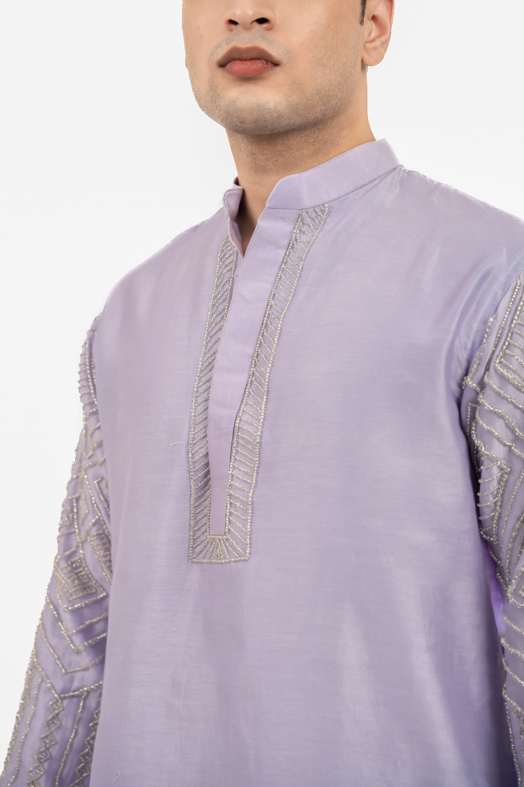 lavender sleeve work kurta