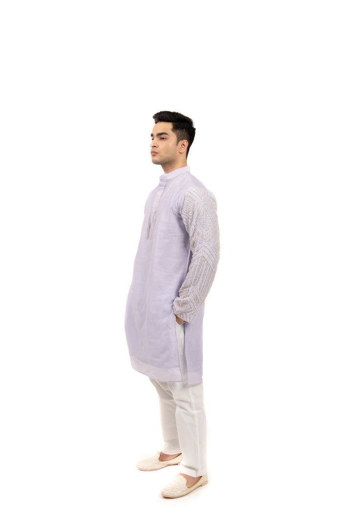 lavender sleeve work kurta