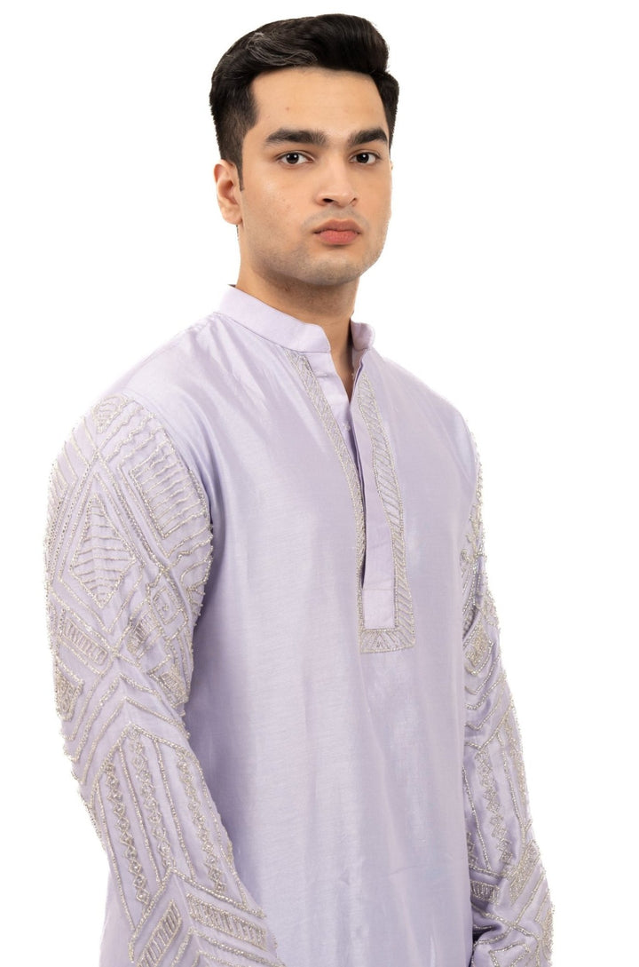 lavender sleeve work kurta