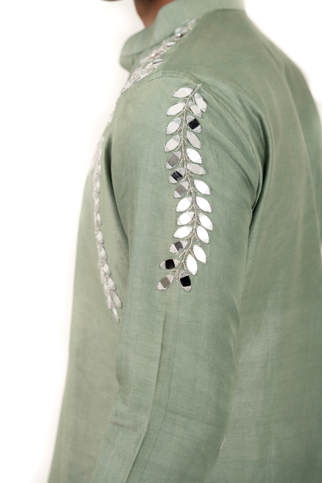 sea green mirror work kurta