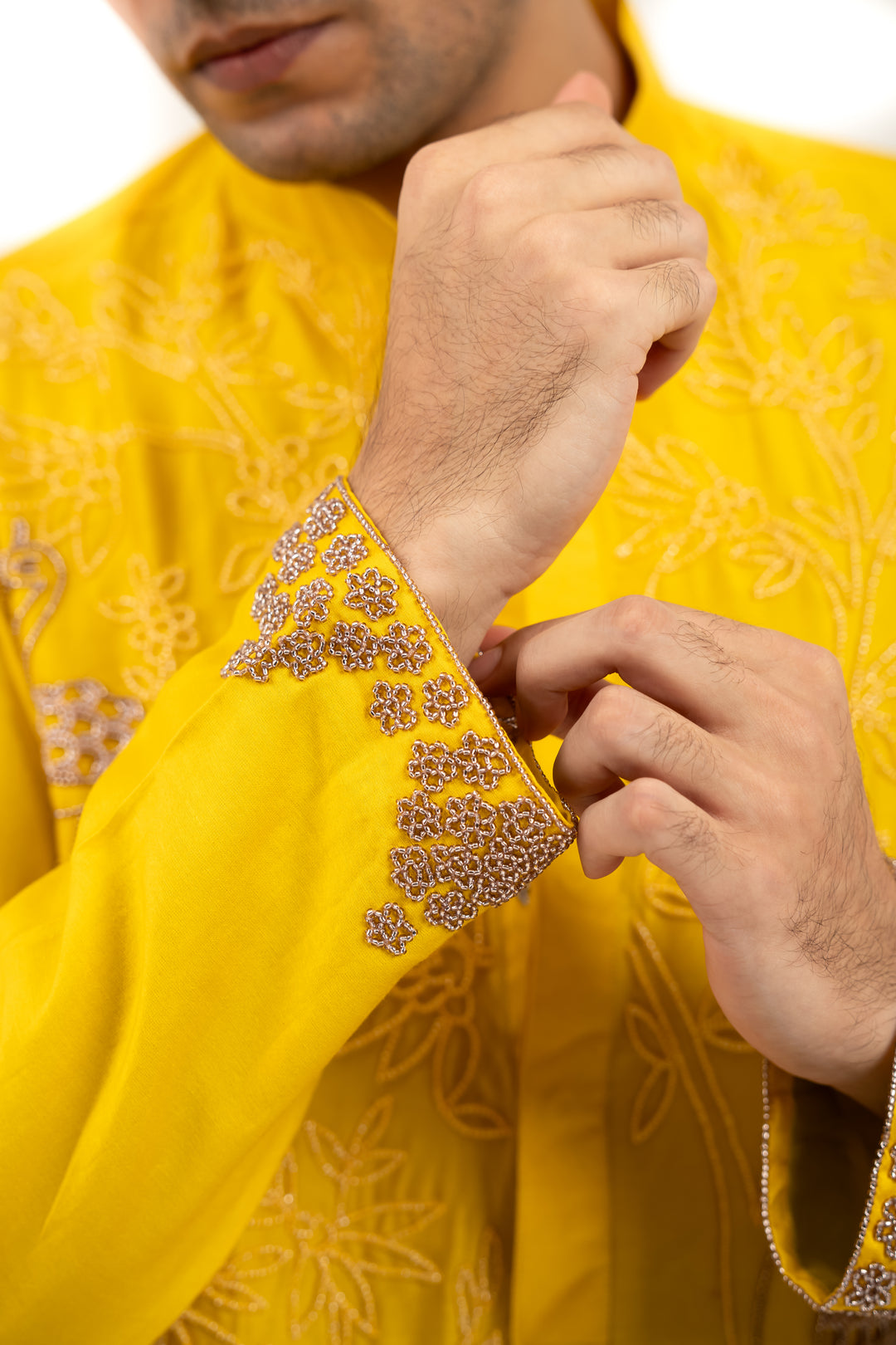 mustard yellow flamingo kurta