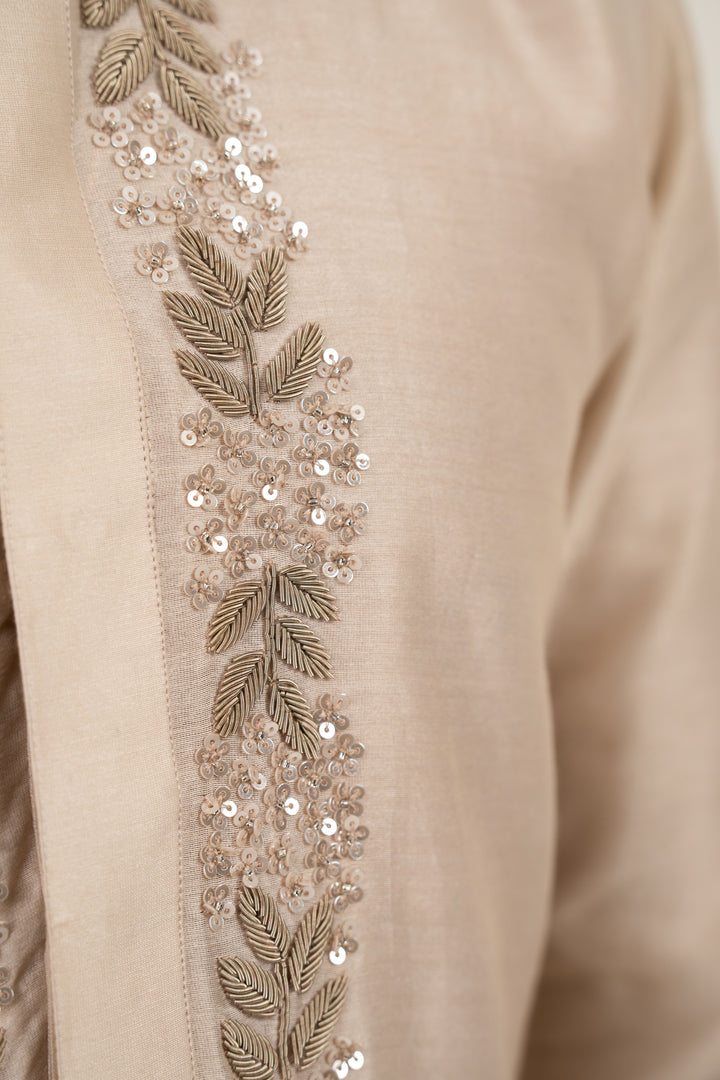 beige French wire kurta