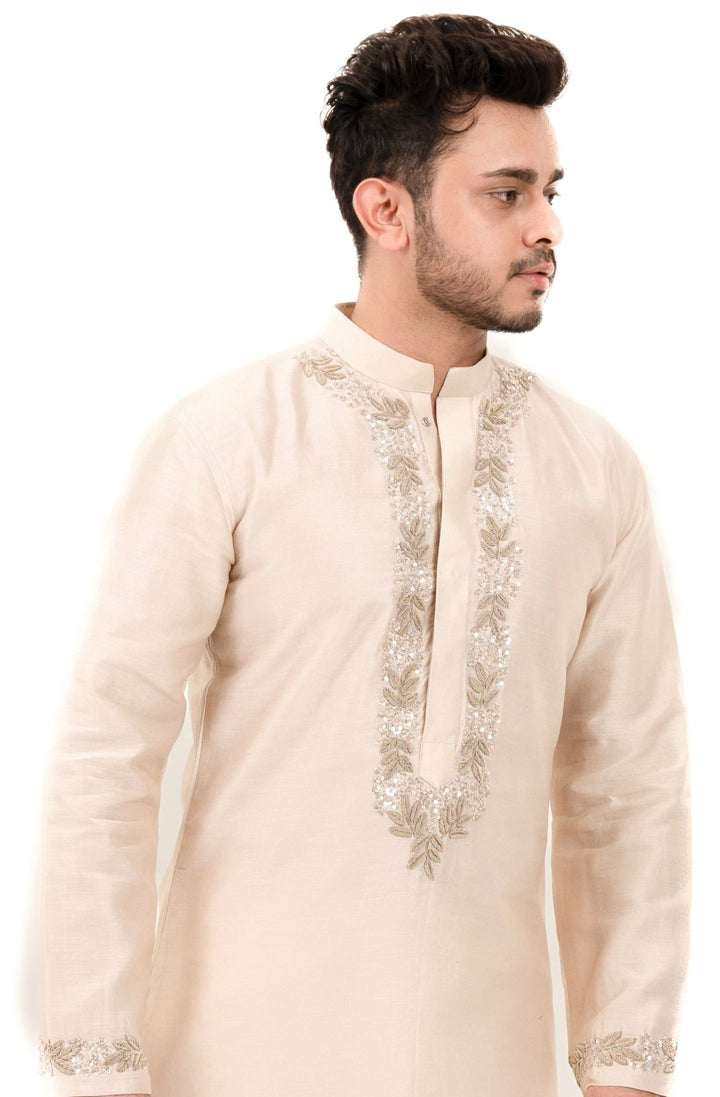 beige French wire kurta