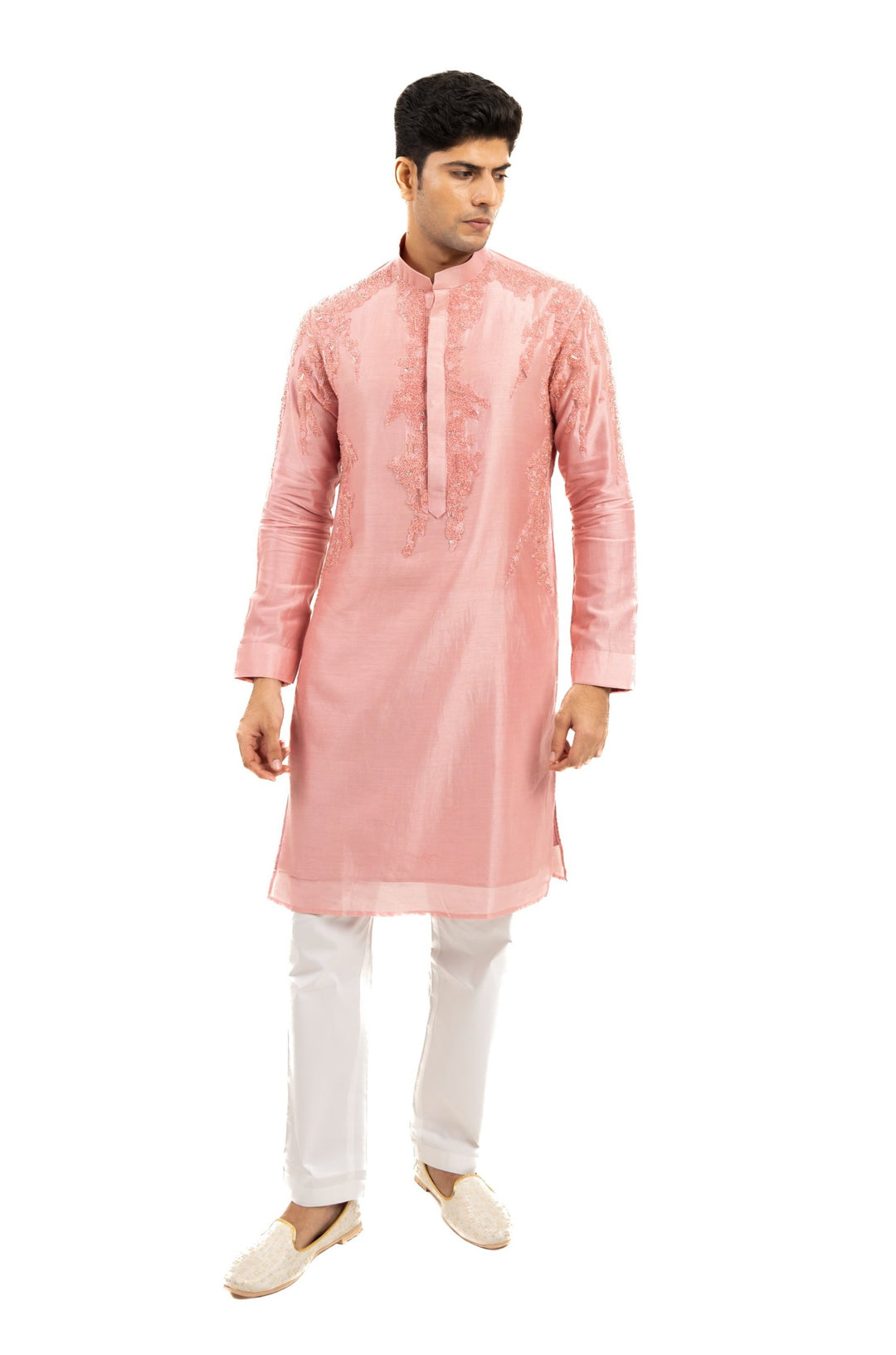 Dark pink abstract kurta