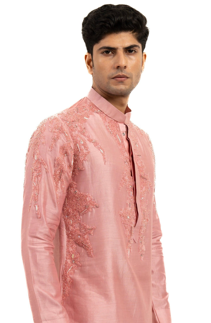 Dark pink abstract kurta