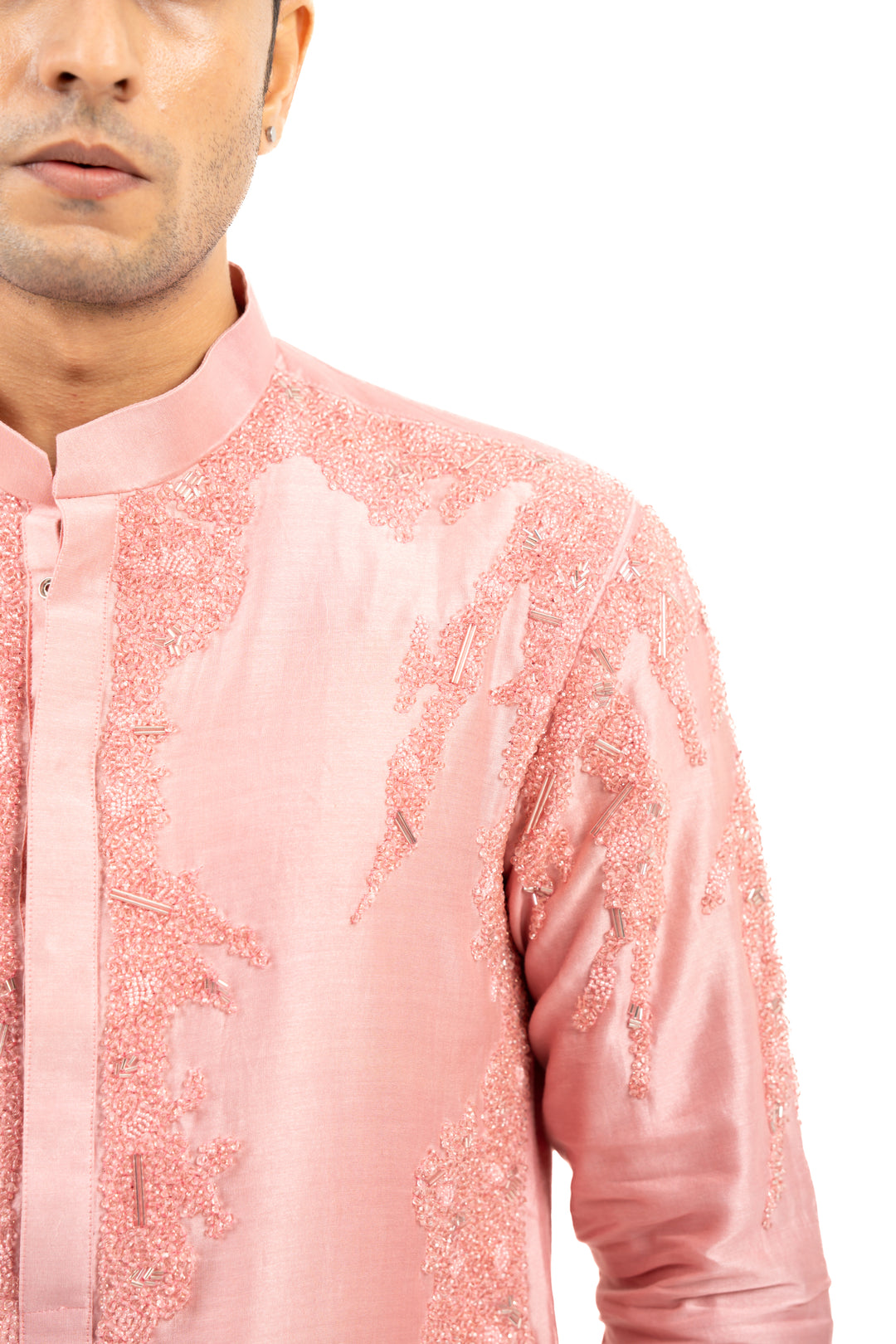 Dark pink abstract kurta