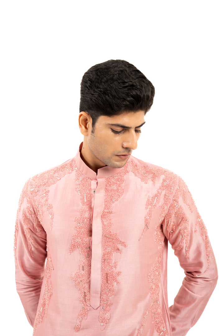 Dark pink abstract kurta