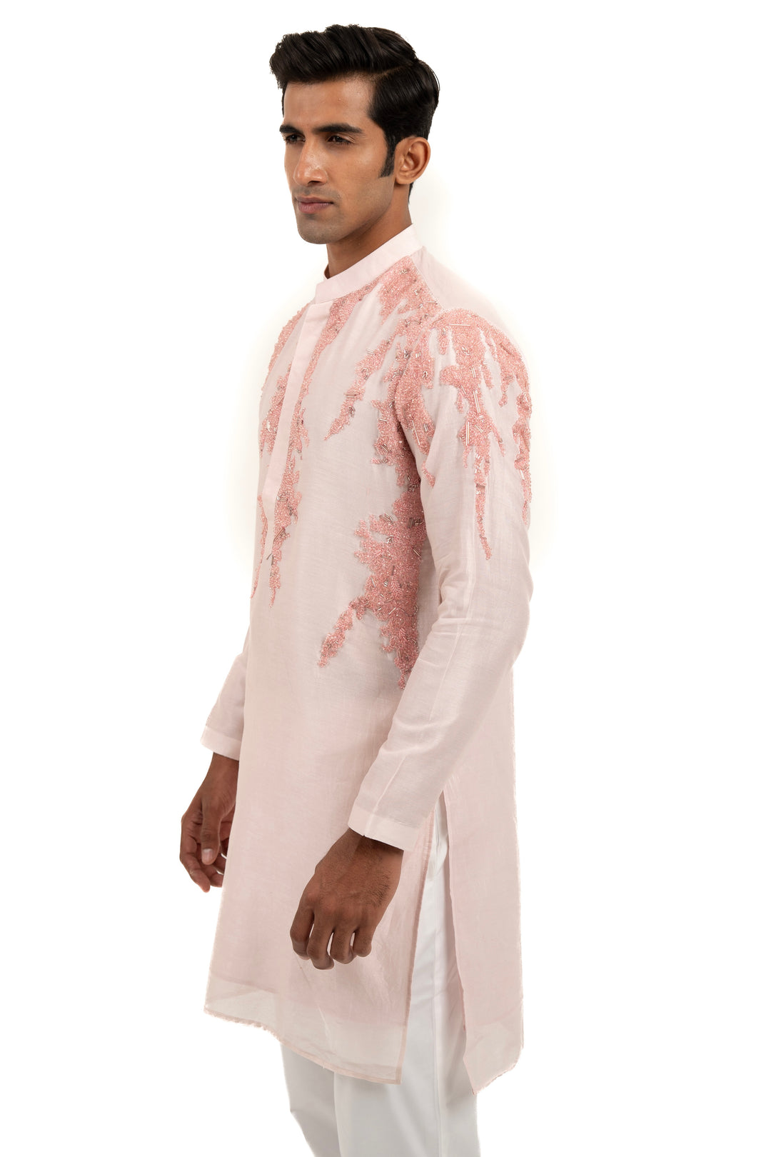 baby pink abstract kurta