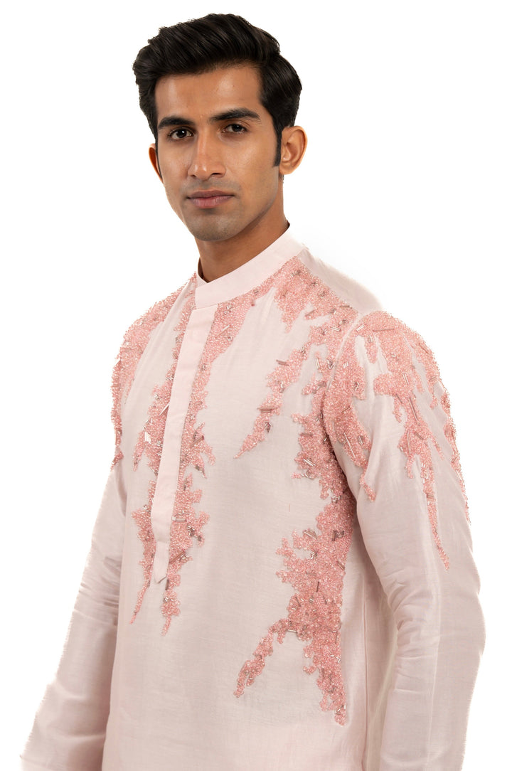 baby pink abstract kurta