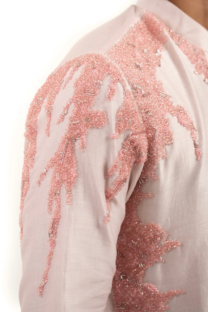 baby pink abstract kurta