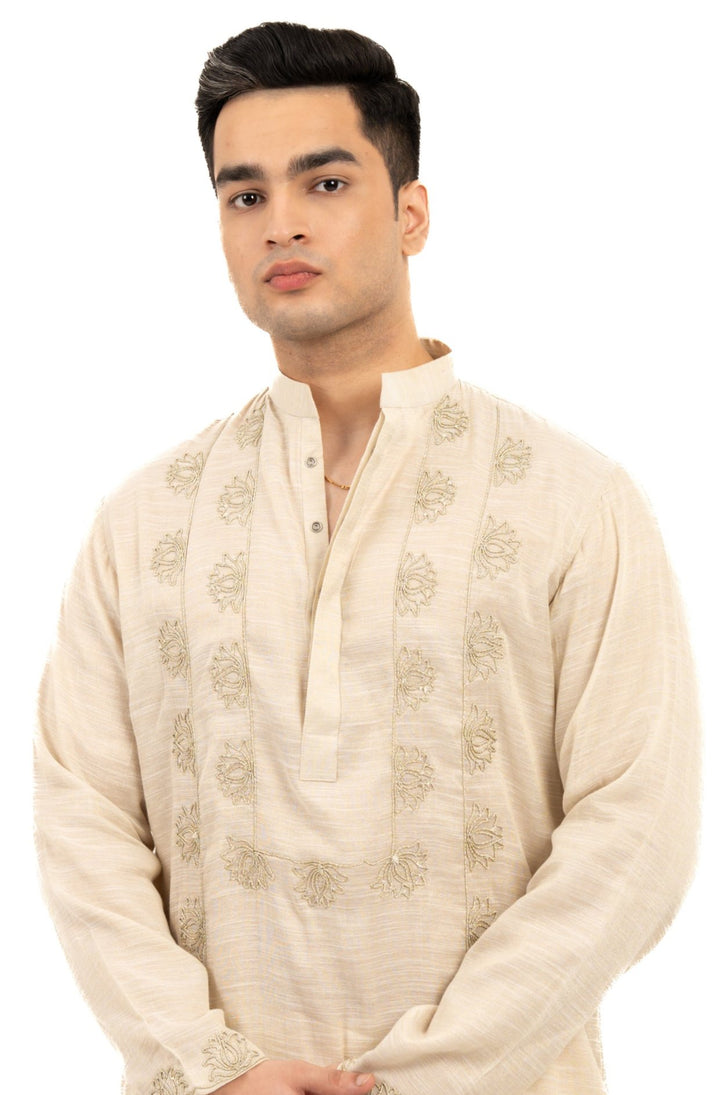 ivory & gold lotus kurta