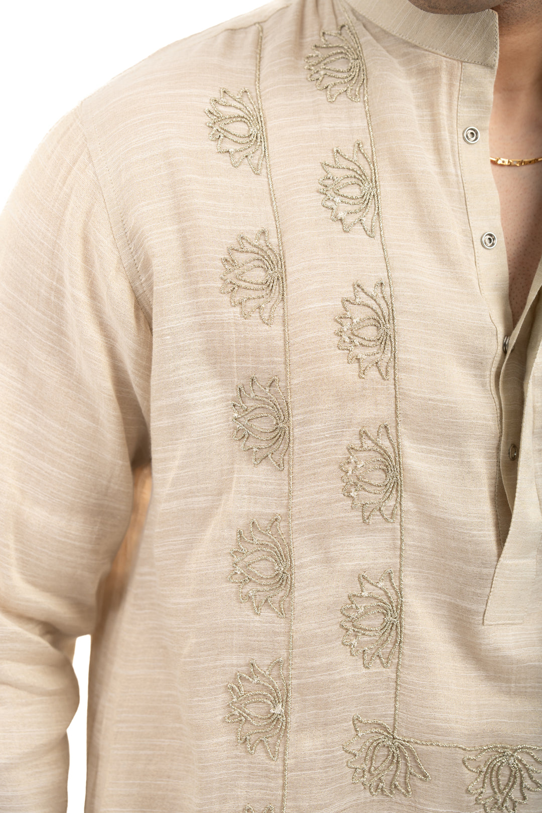 ivory & gold lotus kurta