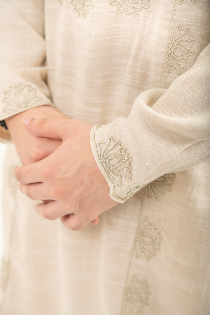 ivory & gold lotus kurta