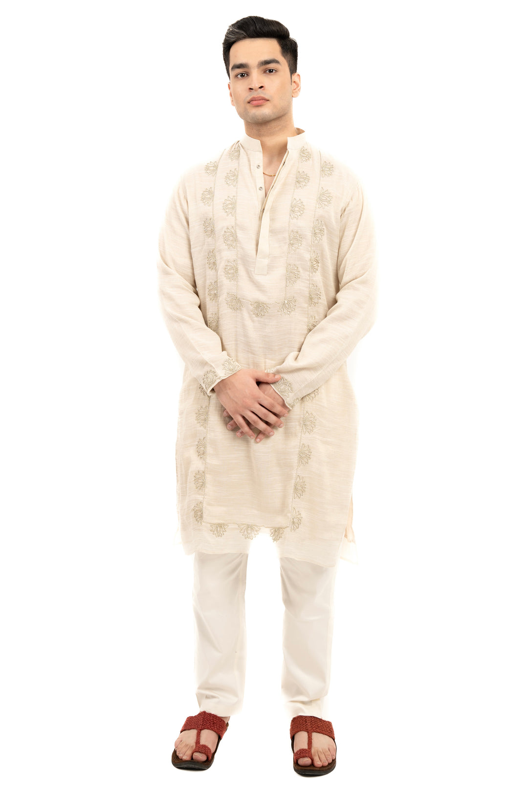 ivory & gold lotus kurta