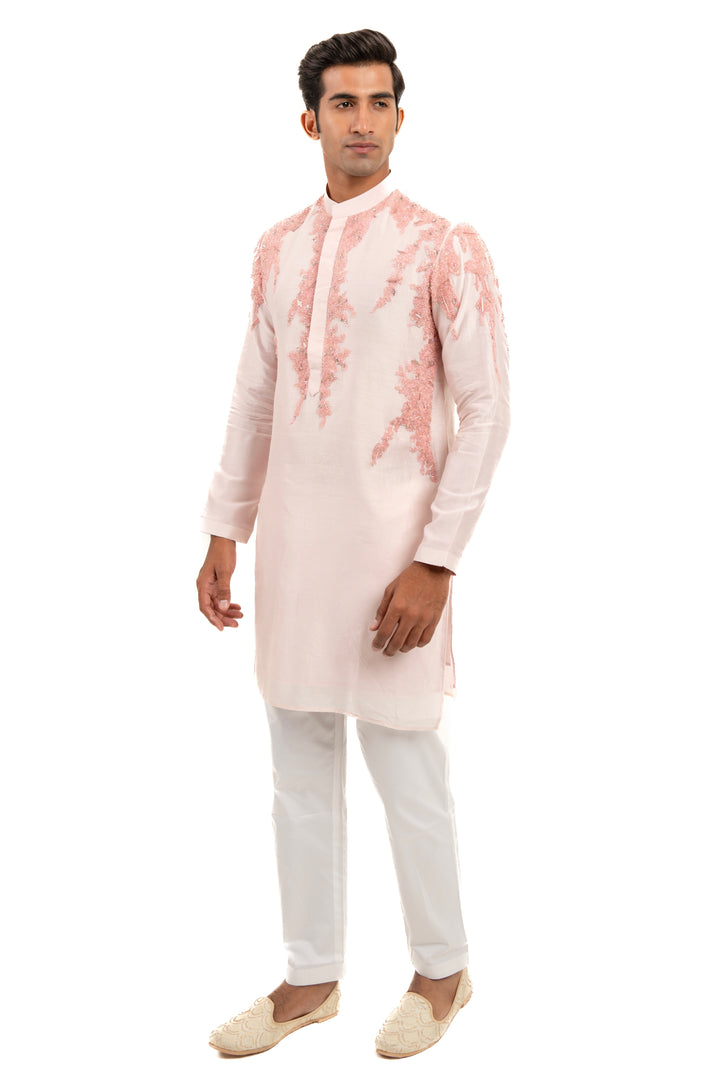 baby pink abstract kurta