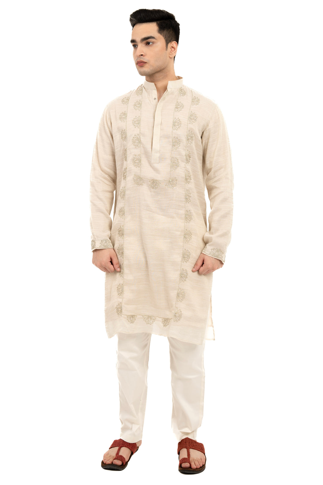 ivory & gold lotus kurta